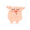 Pig pique, angry character cartoon, kid and baby collection vector