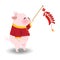 Pig playing Chinese cracker for year of pig