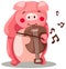 Pig playing violin