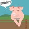 Pig saying sorry, Coronavirus Disease, COVID-19, artist impression