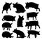 Pig Silhouettes Farm Animal Set