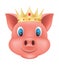 pig snout emoji sticker vector illustration