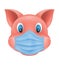 pig snout emoji sticker vector illustration