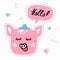 Pig with speech bubble lallo