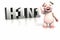 Pig standing in front of H1N1 text