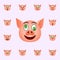 Pig in vexation emoji icon. Pig emoji icons universal set for web and mobile