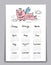 Pig wall Calendar 2019 years, Chinese calendar, Lettering calendar, hand-drawn pig cartoon vector illustration