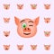 Pig in wink emoji icon. Pig emoji icons universal set for web and mobile