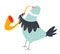 Pigeon bird playing saxophone isolated cartoon character