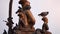 Pigeon birds sitting on statue at Durbar Square in Kathmandu, Nepal