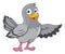 Pigeon Cartoon Dove Bird Pointing With Wing