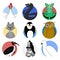 Pigeon and chicken sticker, bird hen avatar, avatar animal