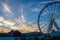 Pigeon Forge, Tennessee - December 3, 2017 :  The Great Smoky Mountain Wheel as seen from The Island at sunset