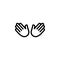 Pigeon hand gesture outline icon. Element of hand gesture illustration icon. signs, symbols can be used for web, logo, mobile app