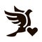 Pigeon And Heart Wedding glyph icon