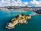 Pigeon Island with. Kusadasi harbor. Aegean coast of Turkey.