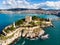 Pigeon Island with Kusadasi harbor. Aegean coast of Turkey.