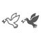 Pigeon line and glyph icon, bird and symbol, dove sign, vector graphics, a linear pattern on a white background.