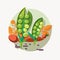 Pigeon Peas Vegetable Cute Playful Flat Icon by Generative AI