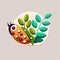 Pigeon Peas Vegetable Cute Playful Flat Icon by Generative AI