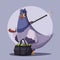 Pigeon a robber. Thug life. Cartoon vector illustration