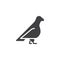 Pigeon side view vector icon