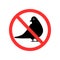 Pigeon silhouette stop sign. Clipart image.