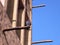 Pigeon sittin on a Wind tower in Old Dubai