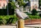 Pigeon standing on a post