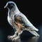 A pigeon with a transparent body in which you can see internal organs and bones in detail. AI generated