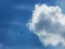 A pigeon versus a beautiful and strikingly dynamic cloud with blue sky background, taken in the afternoon before a rainstorm.