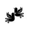 Pigeons black icon, vector sign on isolated background. Pigeons concept symbol, illustration