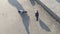 Pigeons on concrete floor in Kadikoy seaside