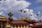 Pigeons near Boudhnath largest buddhist stupa in Kathamndu Nepal