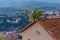 Pigeons perching on a roof in Grasse, France