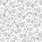 Pigeons print, flying doves, colorless birds seamless pattern