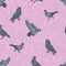 Pigeons seamless pattern, street urban city pigeon bird, cartoon bird background, vector editable illustration