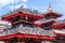 Pigeons on temple roofs at Kathmandu Durbar Square in Nepal