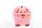 Piggy bank adorable pink pig close up. Finances and investments bank. Accounting personal accountant and family budget