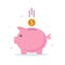Piggy bank. Banking investment concept. Flat style
