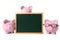 Piggy bank blank blackboard isolated copy space