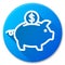 Piggy bank blue circle icon