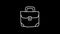 Piggy bank briefcase rocket. Doodle icons. Trembling style. Transparent background