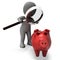 Piggy Bank And Character Shows Savings Finances