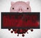 Piggy Bank, Chart and Coronavirus Announcing Economic Crisis due COVID-19, Vector Illustration