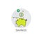 Piggy Bank Coin Finance Savings Icon