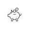 Piggy bank and coins money outline icon