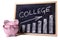 Piggy Bank with college savings or fees chart