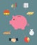 Piggy bank concept saving