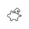 Piggy Bank with Credit Card line icon